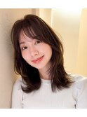 ダークアッシュ  暗めカラー グレージュ　レイヤーカット