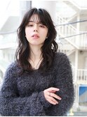 リラクシー/ゆるふわ/濡れ髪/アッシュブラック/センター南