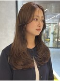 レイヤーカット　2way前髪　韓国ヘア