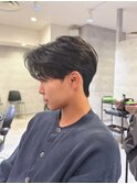 韓国風センターパート　ダウンパーマ