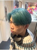 【W_SALON 河原町】シアンブルー/透明感カラー