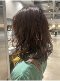 夏カラー◎ブリーチなしカラー/ミディアムパーマ韓国風