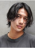 アンニュイ　セミウルフ　ナチュラル黒髪パーマ