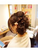 可愛いフワフワ編み込み。