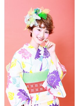 ルーヴル トータル ビューティ サロン 生駒(LOUVRE Total Beauty Salon) "浴衣ｓｔｙｌｅ”スイングムーヴショートアレンジ