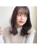 大人かわいい/外ハネミディアム/黒髪カタログ/くびれヘア