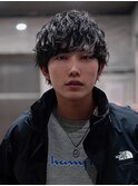 厚め前髪と無造作パーマ魅せる!グランジマッシュ