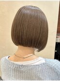 ワンブリーチカラー切っぱなしボブブリーチなしダブルカラー韓国