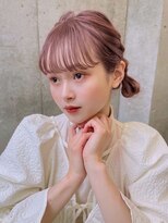 ふんわりミディアムシースルーバング大人ボブレイヤーカット