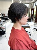 バング長めショートボブ【福岡 パーマ デジタルパーマ 髪質改善