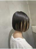 ぱつっとライン×顔まわりインナーカラー