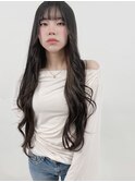 【LOARK】韓国風ロングレイヤー/ハッシュカット/ブルーブラック
