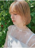 本厚木ショートボブ前髪あり◎ホワイトブロンド◎20代～50代