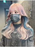 ロングハイトーン前髪カットブリーチおくれ毛_ba566551