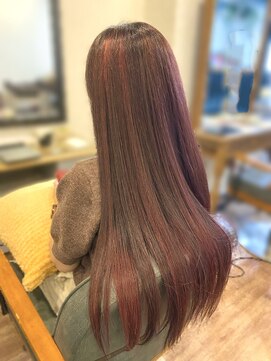 【Elme 野呂】レッドブラウン×ハイライト×グラデーション