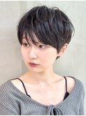 ショートヘアショートボブ分け目なしマッシュショート表参道青山