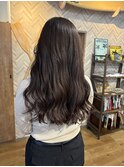 アッシュバイオレット×巻き髪ロング