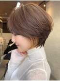 ナチュラルボブ前髪ありイメチェン20代30代40代ショートボブ