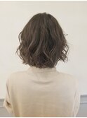 グレージュ×らふウエーブボブ☆