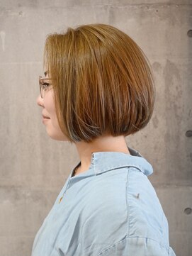 オーキッドバイヘアー(OrchiD.byhair) ハイトーンベージュ/切りっぱなしボブ/大人のハイトーンカラー