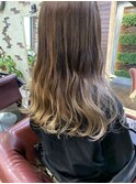 バレイヤージュ×アッシュグレージュ