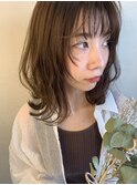 ミディアムウルフ/ハッシュカット/こなれミディ/前髪
