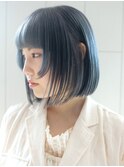 ブルーグレー_チェリーブラウンフェミニンロング_ba409031