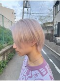ホワイトピンク/ホワイトミルクティー/センターパート