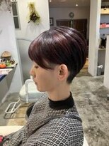 ナルヘアー 越谷(Nalu hair)&nbsp;白髪ぼかし/ショート/ピンクレッド