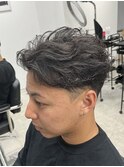 フェザーパーマ毛流れニュアンスパーマ新潟万代メンズパーマ