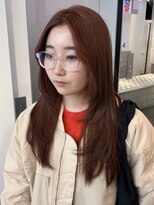 ガーデン 渋谷(GARDEN)&nbsp;韓国風レイヤーミディアムヘアオレンジブラウンカラー