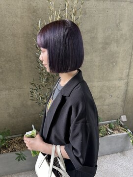 バイユアオウンフラワーズコロンカバ(buy your own flowers : kava) 透明感抜群20代30代ダブルカラーブリーチラベンダーボブ