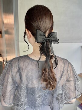 シャルムバイケンジ(Charm.by KENJE) 【ローポニーテール】結婚式/銀座/ヘアセット/アレンジ