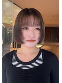 【喜友名】ボブ顔まわりレイヤーカット透明感カラー
