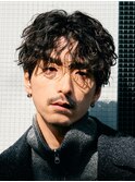 大分ツイストスパイラルパーマメンズカットラウンドマッシュ