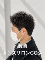 コア(CO:A)&nbsp;スパイキーパーマ　メンズショート造作ツーブロック眉毛メンズ