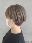 明るめアッシュ×大人ショートホワイトグレージュくすみマロン