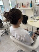 夏はお団子ヘア