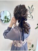 【iru /谷町/上本町】ベロアリボンがポイントな編みおろし♪