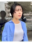 トレンド感◎シースルーバング×暗髪マッシュショート【シン】