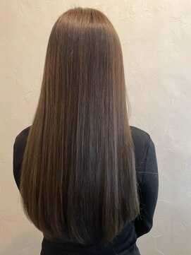 ミロア 薬院(miroa) オリーブブラウン ロング ツヤ髪 縮毛矯正 髪質改善 ストレート