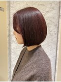 チェリーレッドのミニボブ