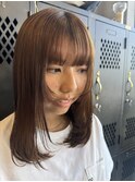 20代30代40代レイヤー シースルーバング 無造作ミディアム