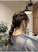 【山嵜　栞】結婚式参列ヘア"編み下ろしヘア"