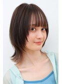 ミディアム顔まわりレイヤーウルフカットフェイスフレーミング