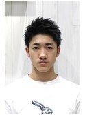 メンズアップバングショートビジネススタイル理容室