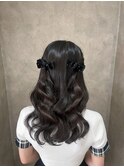 ハーフツイン　推し活ヘア　リボン