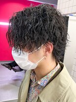 ウルフヘア/メンズ/ウルフカット/スパイラルパーマ/波巻き