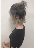 バレイヤージュグラデーションカラー切りっぱなしボブ/納村