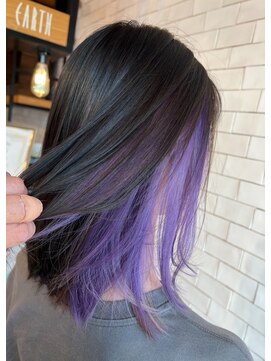 アース 大宮駅前店(HAIR&MAKE EARTH) インナーカラー アクリルパープル